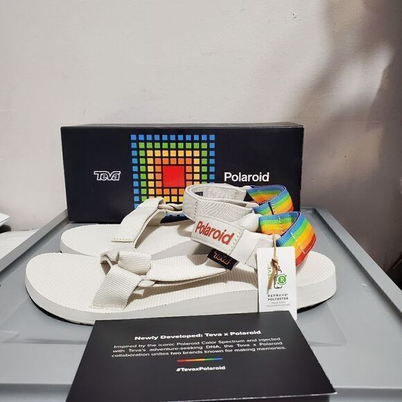 Teva Polaroid Mens Sz 8 Sandals Light Gray (1125392) Hike Camp Water Adjustable - Picture 1 of 10